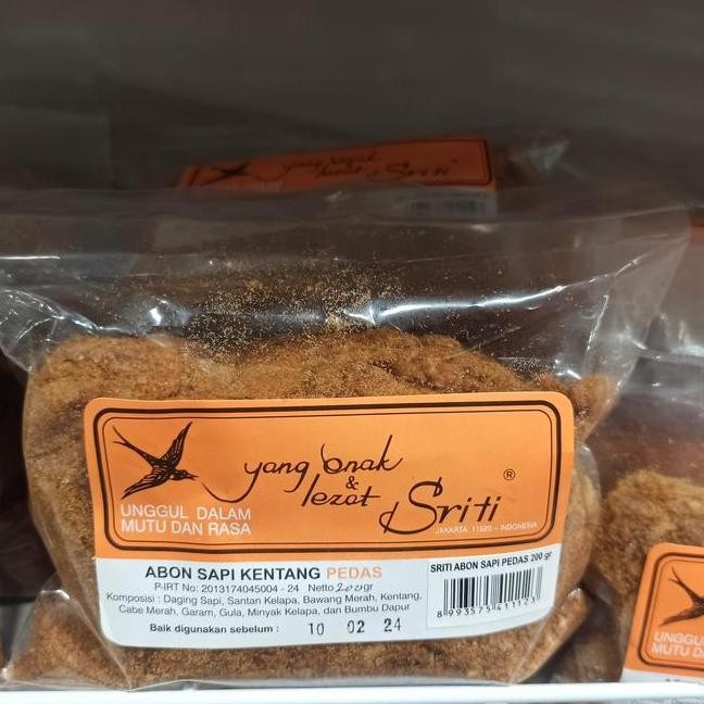 

Sriti Abon Sapi Kentang Pedas 200Gr