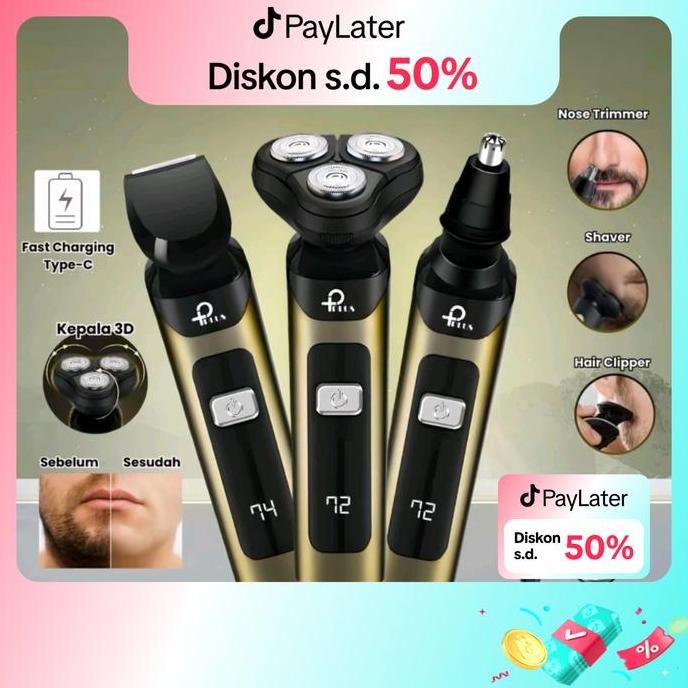 Elektrik Shaver 3D/Alat Cukur Kumis/Alat Cukur Jenggot 3 Mata Pisau 3 In 1 Alat Cukur Jenggot Elektr
