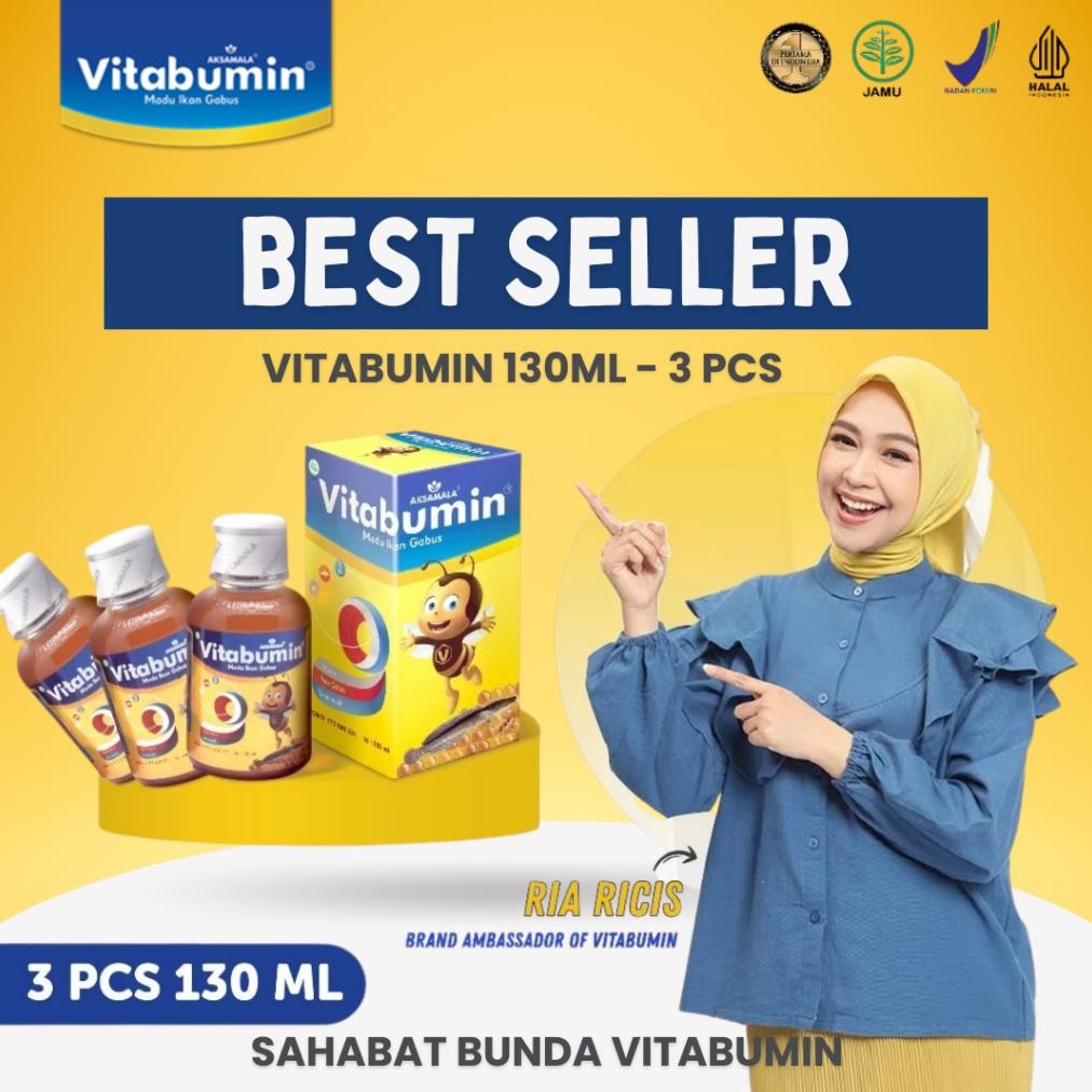 

(Terbaru) PAKET BEST SELLER - Madu Vitabumin 130ml 3 Pcs - Madu Anak Membantu Menambah Nafsu Makan Anak (Terlaris)