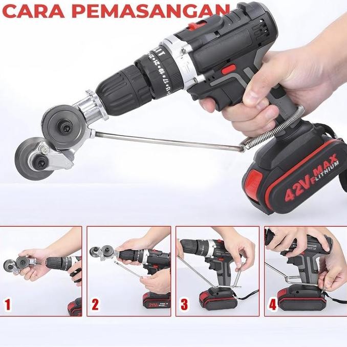 Adapter Mesin Bor Pemotong Plat Seng Tipis / Adaptor Bor Gunting Plat