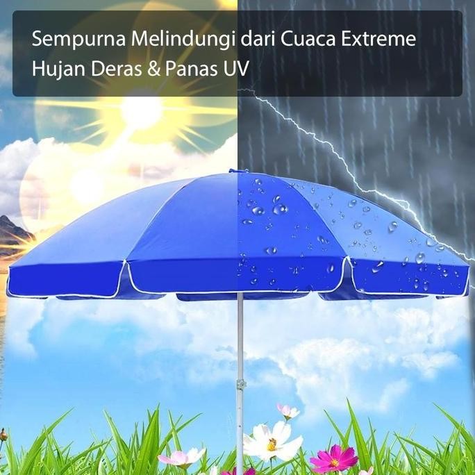 HUGO Payung Jualan 200 CM Payung Tenda Taman Pantai Cafe Bazar Lapak dengan Sarung