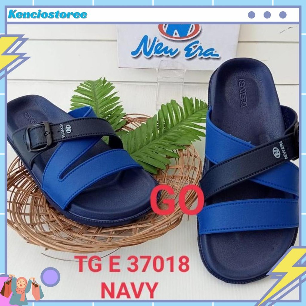 New Era Tg E 37018 Sandal Slop Pria Wanita Original Sandal Slop Pria  Tali Silang Sandal Karet Pria 