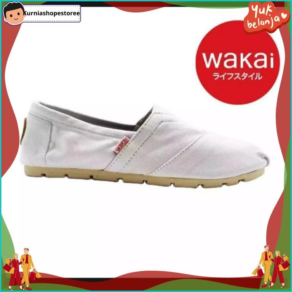 Slip-On/Slip-On Pria/Slip-On Wanita/Wakai/Wakai Putih Polos/Wakai Pria/Wakai Wanita Cuci Gudang