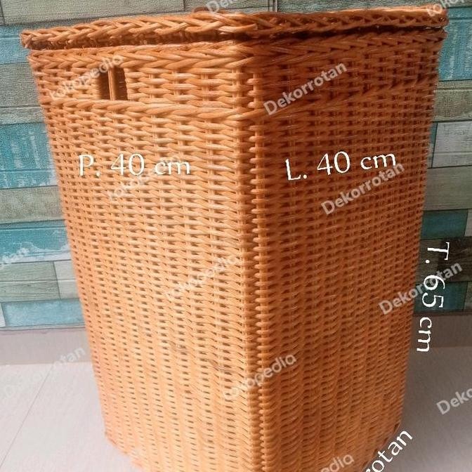 keranjang rotan laundry besar keranjang baju persegi rotan