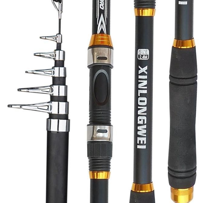 Set Pancing Daiwa Komplit | Telescopic Fishing Rod 2.1-3.6m + Reel 1000-7000 + Senar 100m + Umpan | 