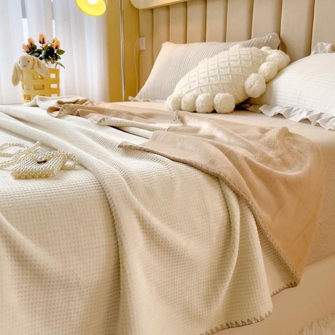 Unitwo Waffle Blanket Selimut Rajut Waffle Lembut & Nyaman