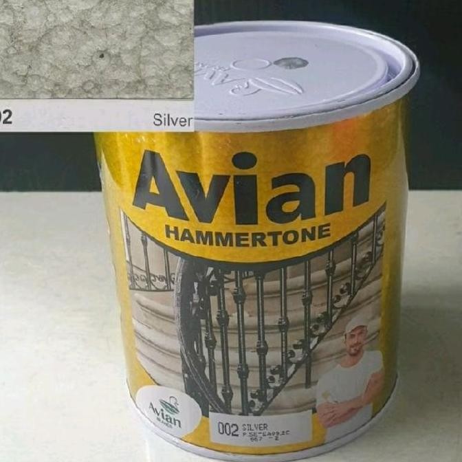 cat avian cat besi hammertone warna silver 002