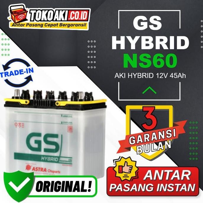 TERMURAH - Aki Espass (994-2007) - GS Astra Hybrid NS60 / 46B24R - 2V 4Ah