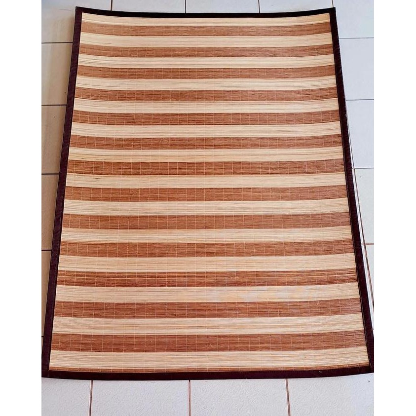 NEW - 200cm x 00cm Tikar Core Rotan Motif - Tikar Karpet Rotan Core Belang