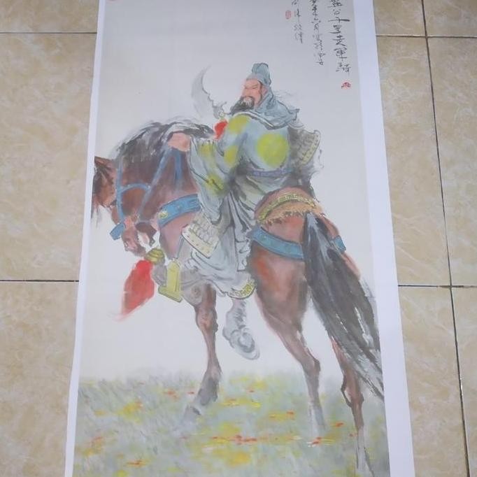 Art Repro lukisan gambar dewa kwan kong triratna tisarana tridharma