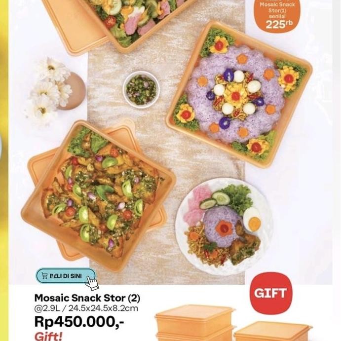 TERMURAH - mosaic snack stor mosaic snack store tupperware 2.9L harga satuan wadah penyimpanan