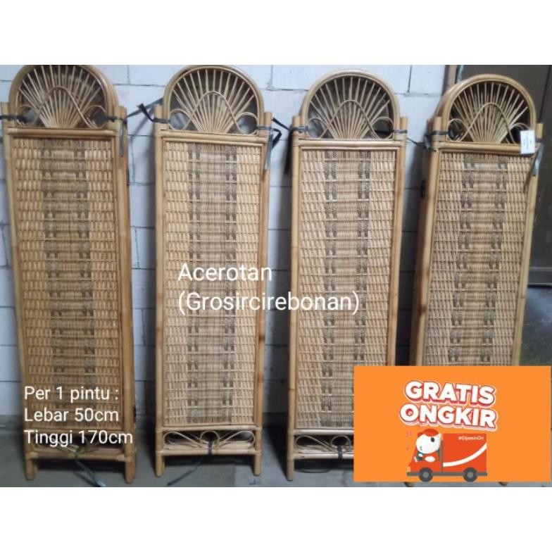 SKETSEL PEMBATAS RUANGAN FULL ROTAN 3 & 4 PINTU