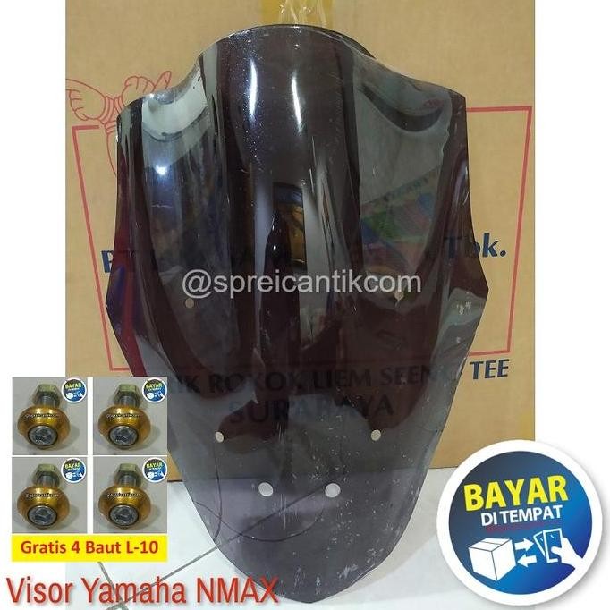 Promo Visor Windshield Variasi NMAX Old Lama 2015 - 2019 Tinggi 46cm - HITAM COD