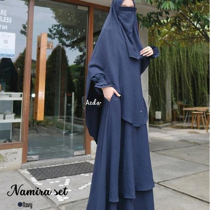 Namira set khimar bergo FK by Azda | Gamis jumbo set khimar free cadar Jilbab Syari Panjang GS