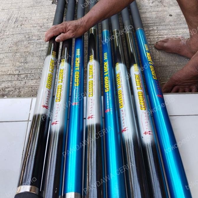 Joran Tegek Ikan Gabus Kaku Solid 10, 9, 8, 7 Meter, Tegek Bendera 12M Original