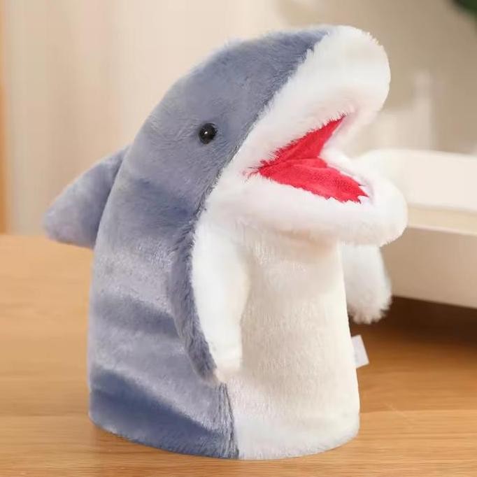 Boneka Hiu Pink Dan Biru, Boneka Tangan Hiu Pasangan Lucu, Boneka Tangan Pertunjukan Dongeng Sebelum