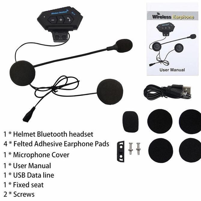 HEADSET HELM BLUETOOTH WIRELESS TAHAN AIR EARPHONE HELM MIC MICROPHONE Best