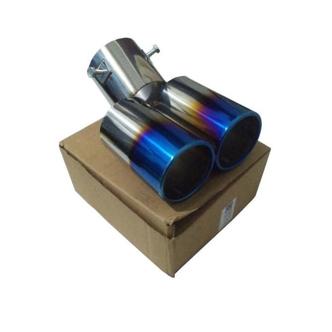 Muffler Cutter Double Knalpot Mobil Modif Racing Dua Lubang