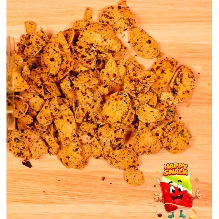 

LS 500gram Kemasan praktis Basreng Chili Oil Cemilan Happy Camilan Snack keripik koin pedas asin gurih renyah Food Makanan Kering