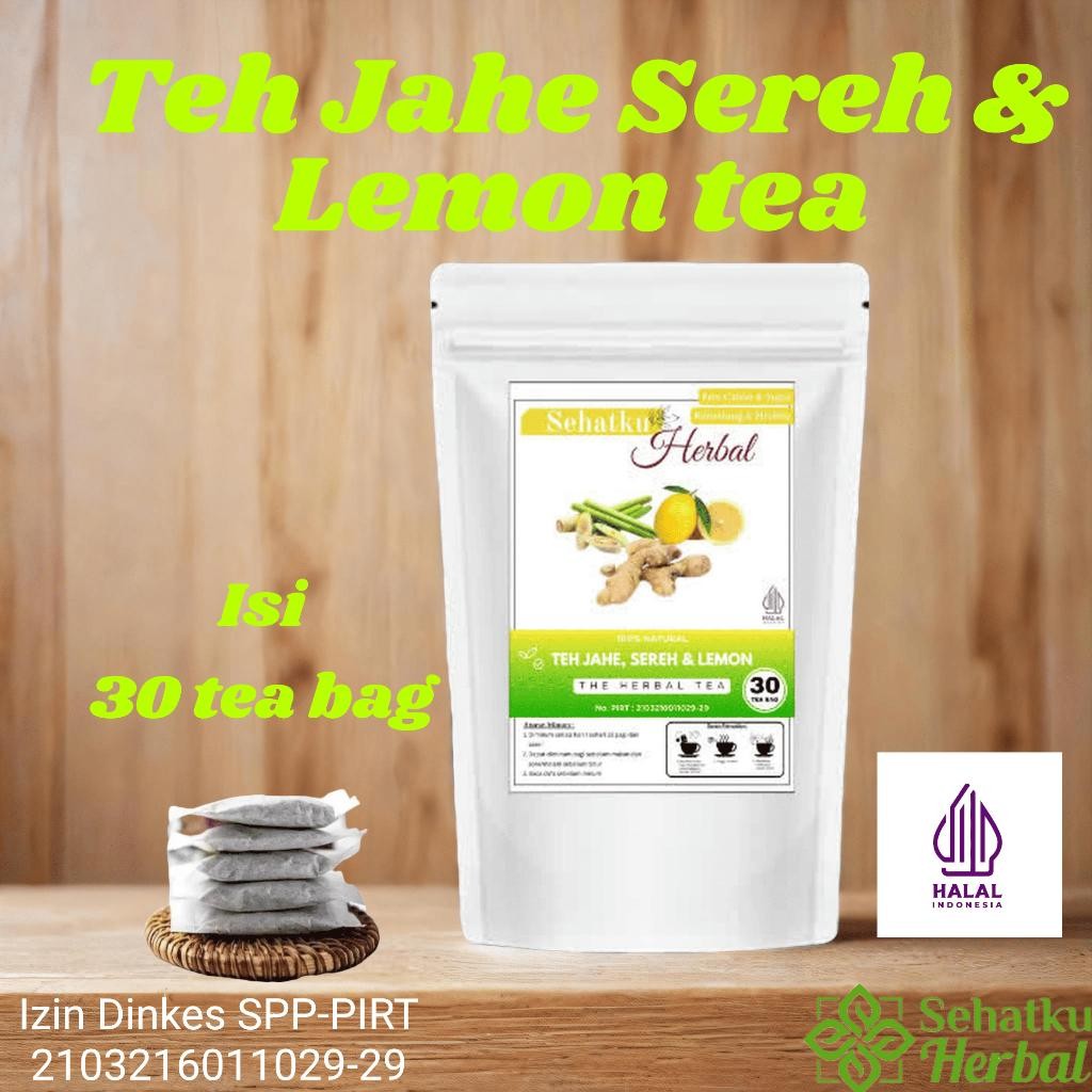

LS Sehatkuherbal Teh Jahe Sereh dan Lemon : Teh Rimpang JSR isi 30 tea bag