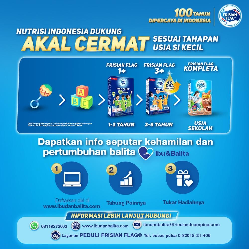 

Special - Frisian Flag Primagro 3+ Vanilla 2000 gr Susu Formula Pertumbuhan Anak - 1 Pcs !
