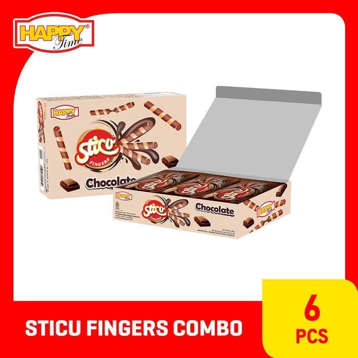 

LS Happy Time Sticu Fingers Combo Premium (1 Box isi 6 Pcs) Cemilan Cokelat Gula Kering