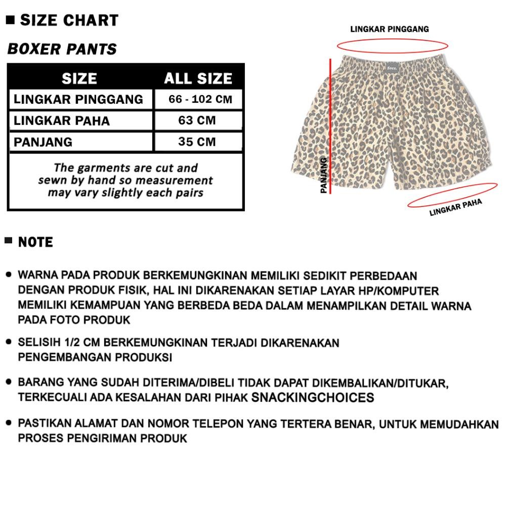 Boxer Pants Cowie Snackingchoices Katun Rayon Unisex