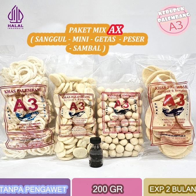 

Paket Mix A - Kerupuk Mini Peser Sanggul Getas Kemplang Ikan Tenggiri 800Gr