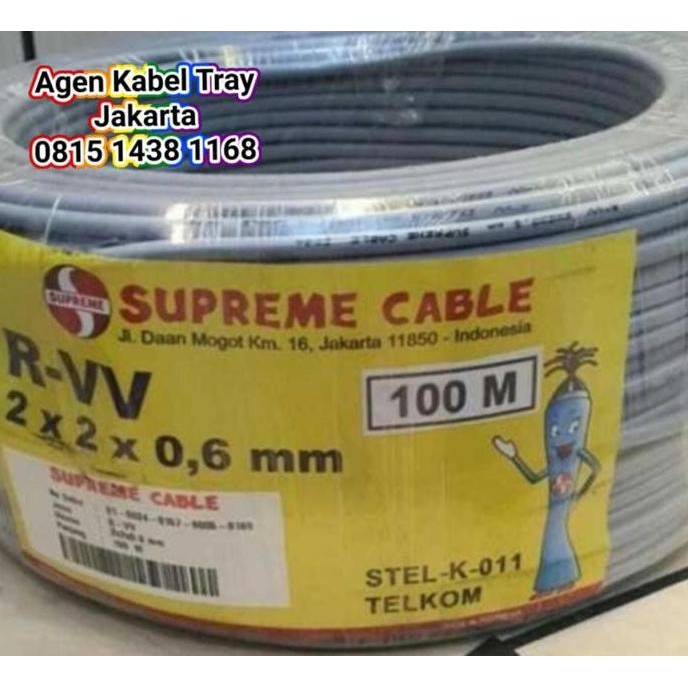 TERMURAH - SUPREME ITC 2 X 2 X 0.6MM @00MTR - KABEL TELPON 2 PAIR - PVC INDOOR