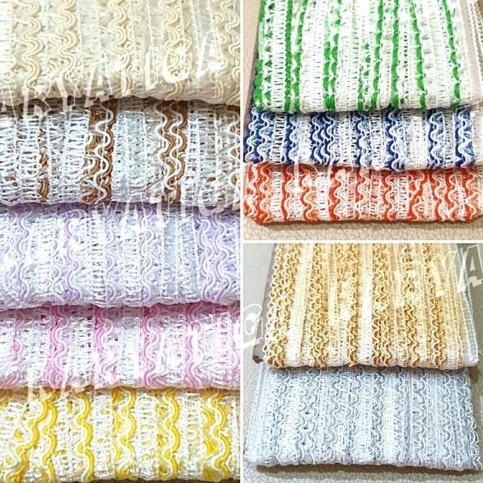 

#@#@#@#@] Renda Asa / Renda Asah Kombinasi Putih Lebar 1.2 cm ( ~ 19 - 20 Yard)