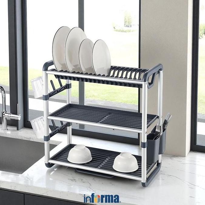 HOT SALE INFORMA TROY RAK PIRING 3 TINGKAT - ABU-ABU