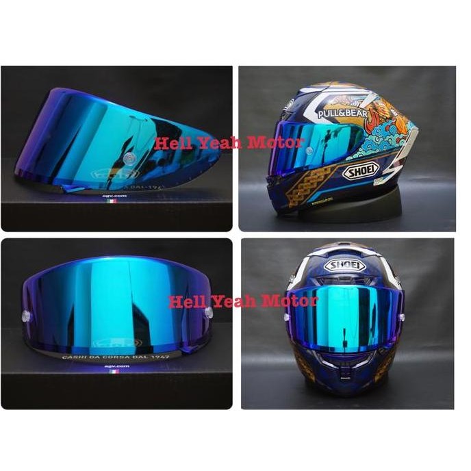 PROMO - Visor Shoei X4 Z7 NXR RF200 Iridium Flat Revo Gold Silver Blue