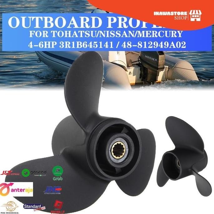 Baling-baling Kapal 7.8x7 Untuk Tohatsu Nissan Mercury 4-6HP Aluminium