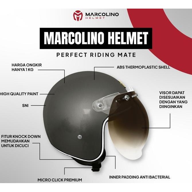 Marcolino Retro Helmet With Marcolino Gradient Pink Bubble Visor [Marcolino X Zona Helm] [Retro Helm