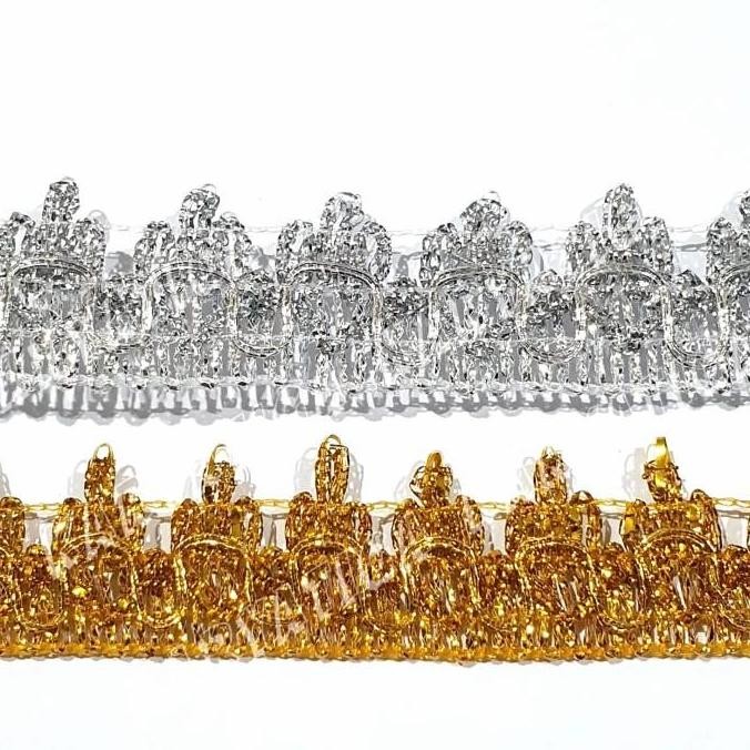 

<<<<<] Renda Emas / Perak / India 511 (Lebar 2 cm - Panjang +/- 17 Yard)