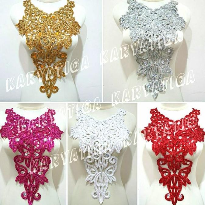 ```````] Renda Kerah Bordir Ningrat Full Payet