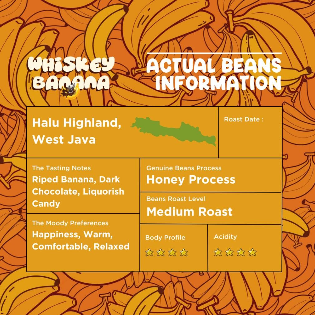 

Ready!! Whiskey Banana Roasted Specialty Coffee (NO ALCOHOL)