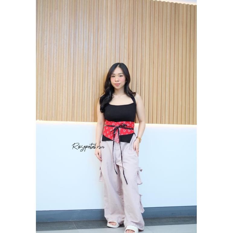 Ct_C1077 Obi Tenun Batik Triangle / Obi Belt Jumputan Batik Jumbo/ Ikat Pinggang Vikana Batik Dvc-78