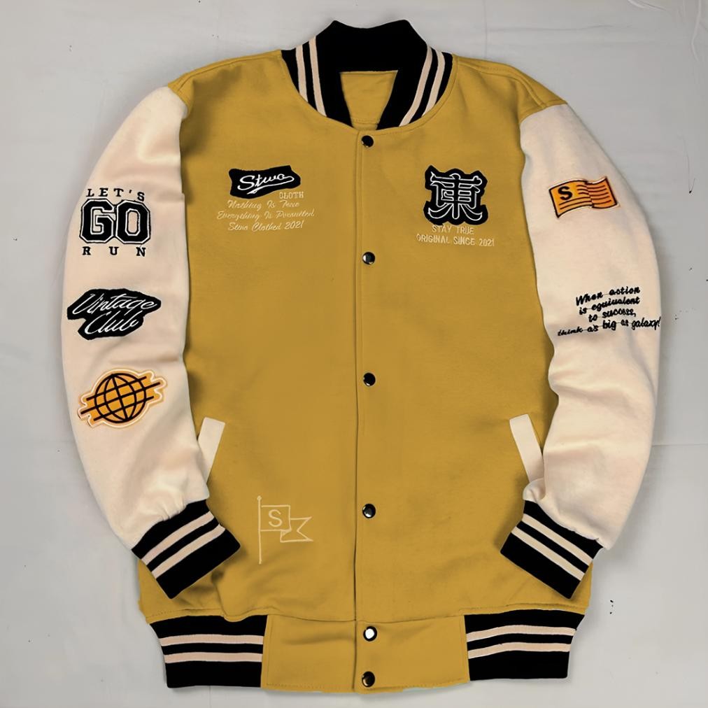 Ct_C1077 Jaket Varsity Baseball Original Full Bordir - Jaket Bomber Varsity Original Premium  - Jake
