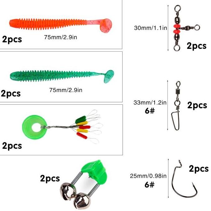 Sougayilang Alat Set Umpan Pancing Termasuk Umpan Lembut Dengan Set Kombo Kotak Untuk Memancing Ikan