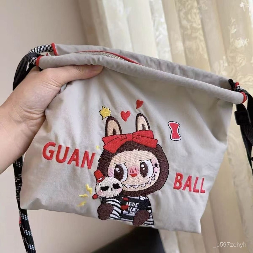 Tas Kecil Ritsleting Louboutin Bordir Nylon MINI Tas Serbaguna Tahan Air Santai