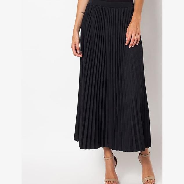 Duapola Jumbo Rok Panjang Plisket Payung A7776 Hitam