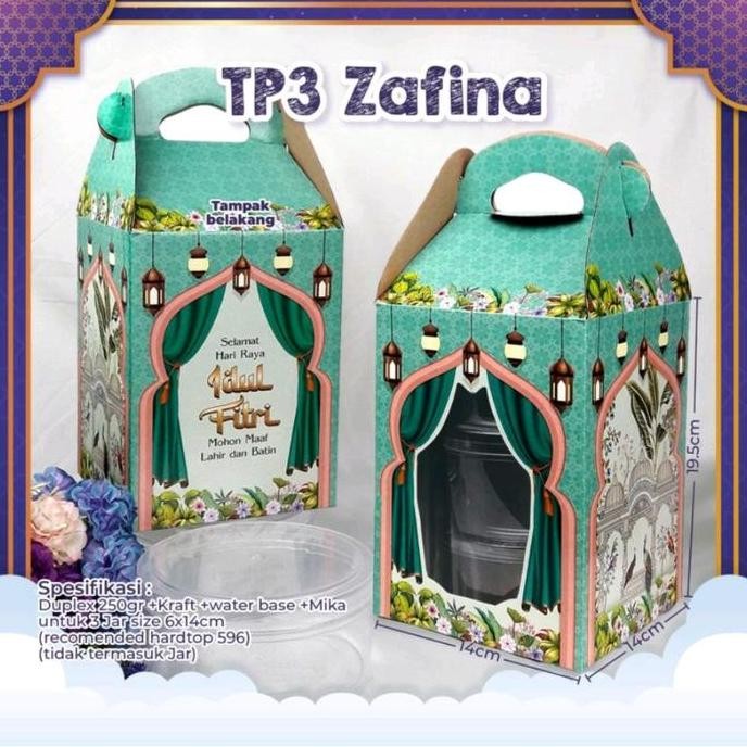 box dus kue kering idul fitri 3toples 500gr/dus kue lebaran hari raya