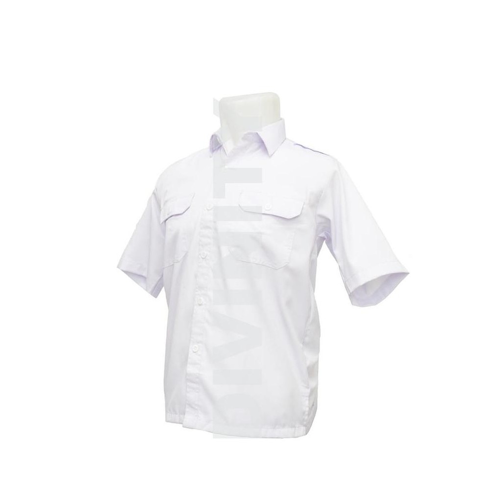 BAJU KEMEJA PILOT PUTIH SERAGAM PDH OB SATPAM BAHAN DRILL LL