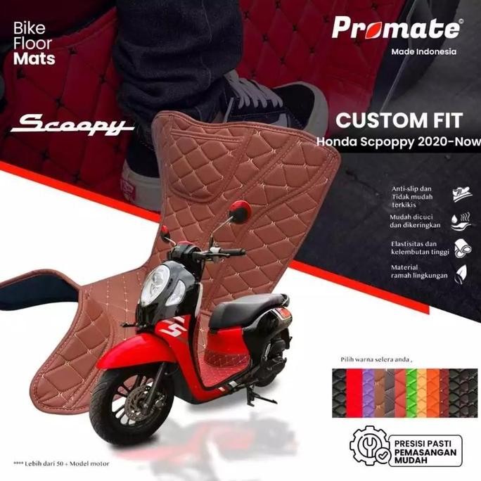Promo Karpet Kulit Kualitas Premium Scoopy Karpet Motor Scoopy Aksesoris Scoopy 2013-2024 karpet mot