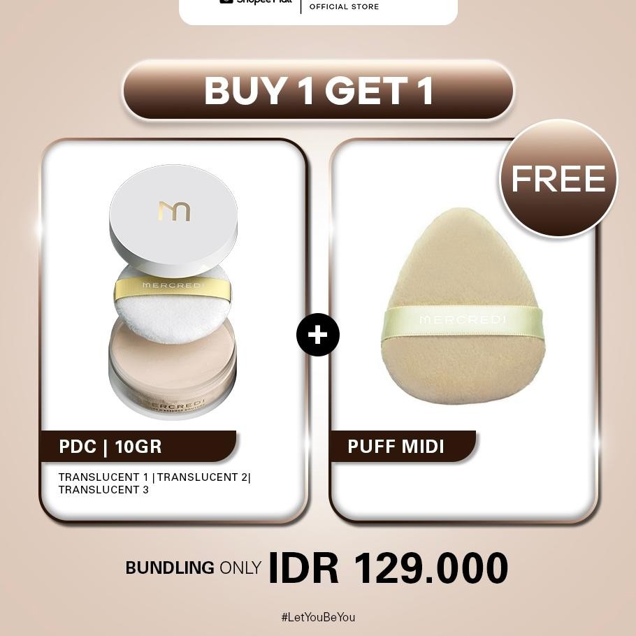 Mercredi Bedak Tabur Puff Midi