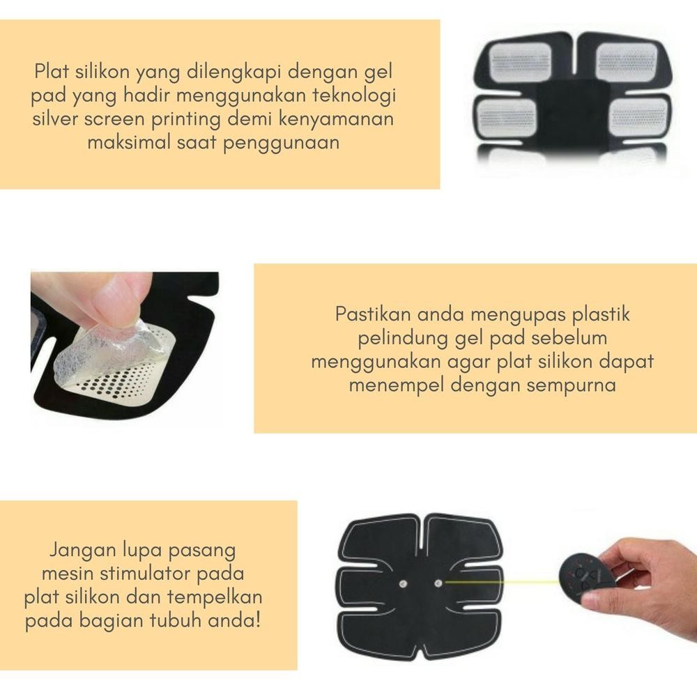 Alat Stimulator Terapi Pembentuk Pengencang Pembakar Penghancur Lemak Otot Six Pack Perut Ems Smart 
