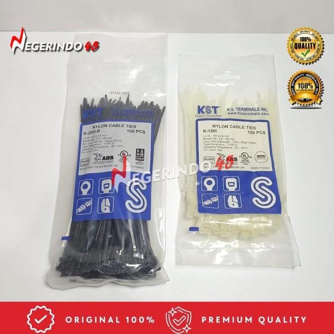 

TERBARU - KST KABEL TIS 450 550 x 7.6 CABLE TIE TIES TAIWAN / PENGIKAT KABEL