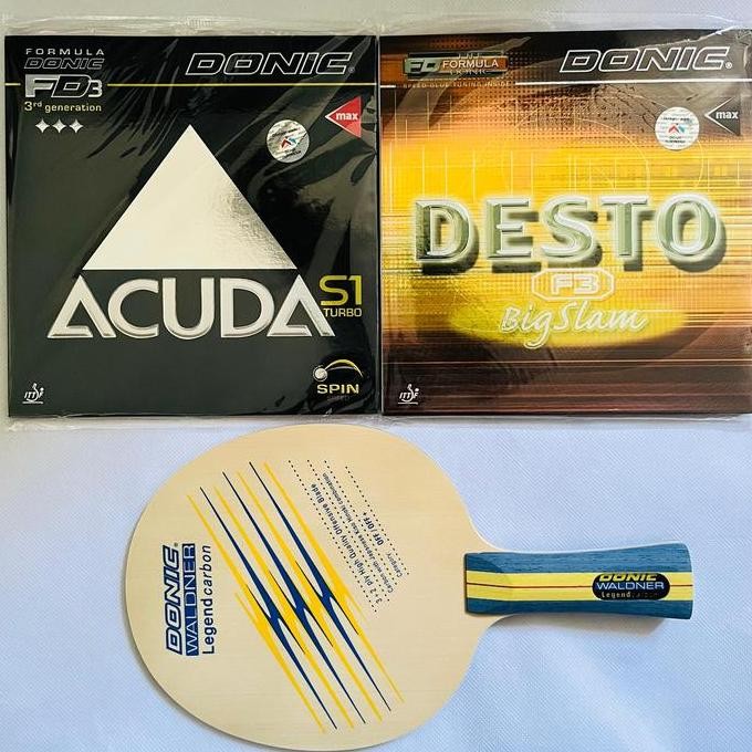 Bat Donic Waldner Legend Carbon plus karet Donic serang Set