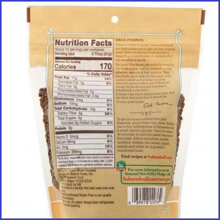 

BOB'S RED MILL ORGANIC BROWN FLAXSEED 368 GR